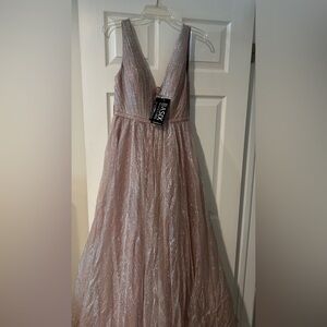 Bisky Pink Shimmer Prom Dress